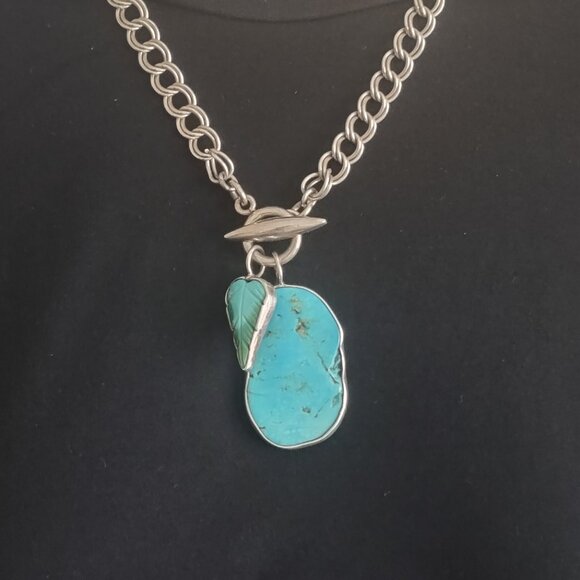 Amy Kahn Russell Jewelry - Amy Kahn Russell AKR Sterling Silver Turquoise Necklace - 16".  50 grams
